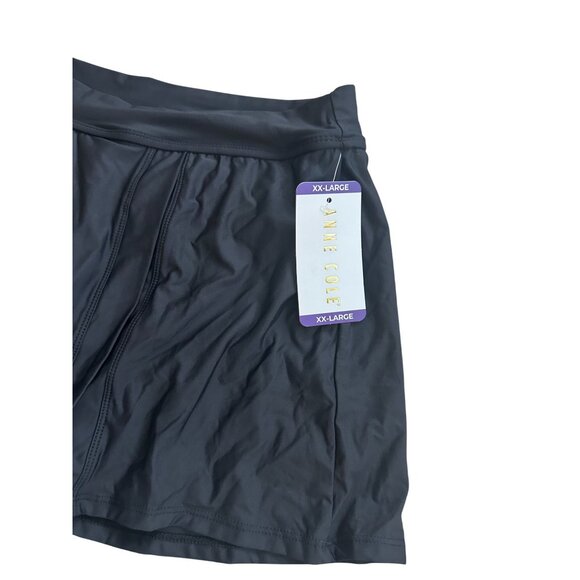 ANNE COLE Black Swim Bathing Suit Bottom Skort Size XX-Large NEW NWT - Picture 2 of 6